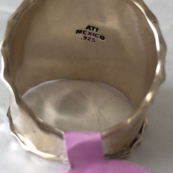 Seed & Sage ATI Sterling Silver 925 Wide Hammered Band Ring Mexico Sz. 9 - Picture 11 of 16